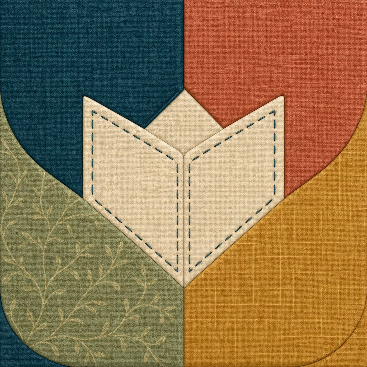 Fabric-textured quilt motif used to compare the original and LeanPaste-optimized image